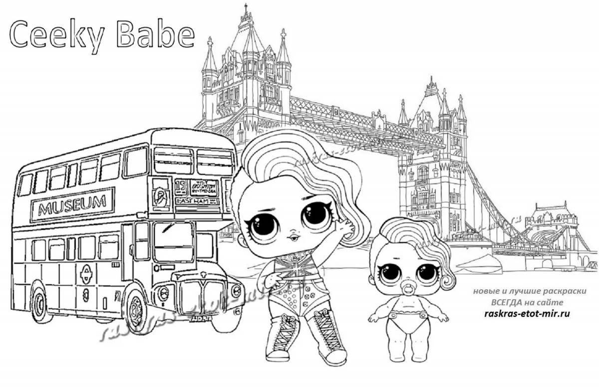 Colorful dollhouse lol coloring for girls