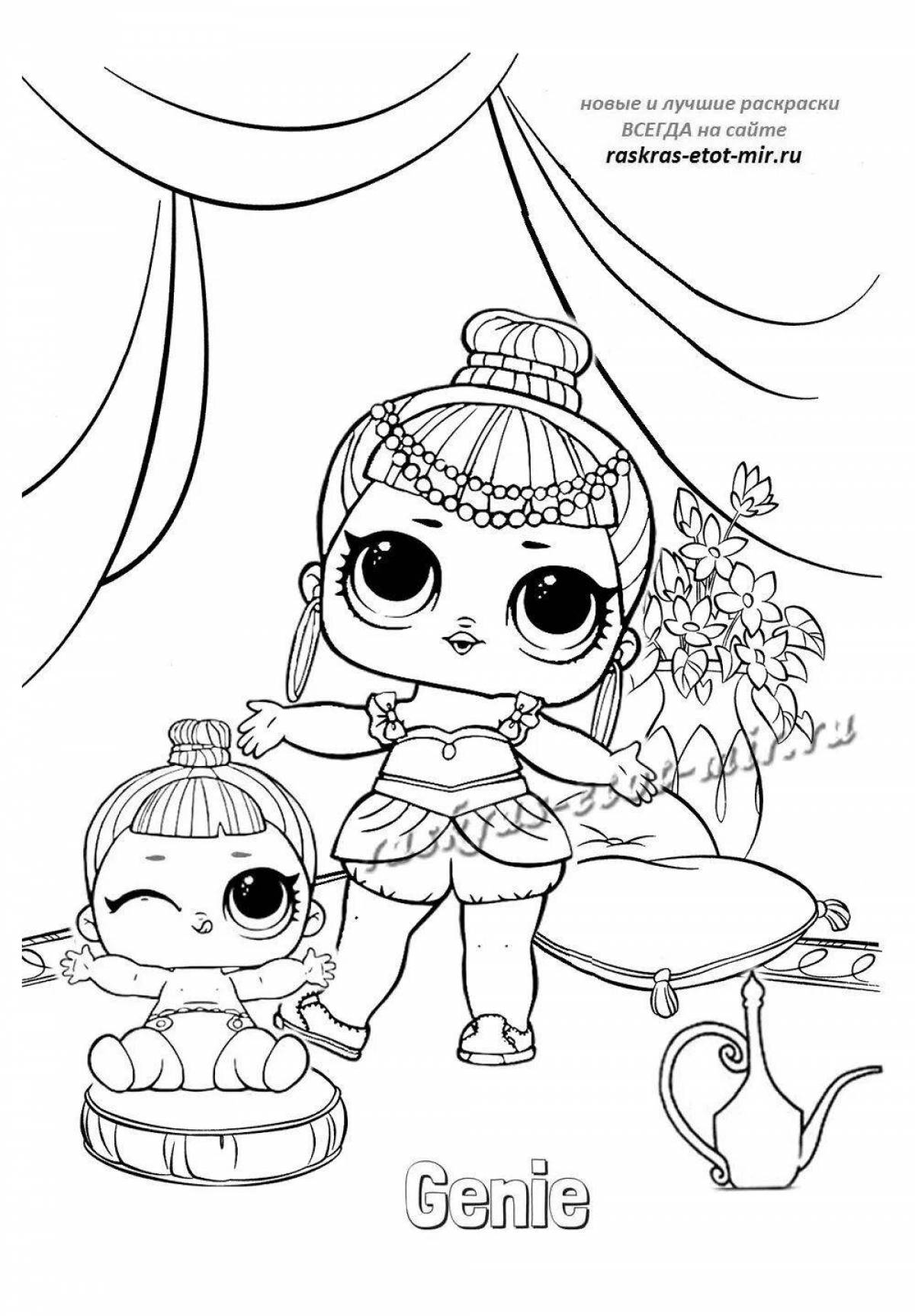 Vibrant lol dollhouse coloring page for girls