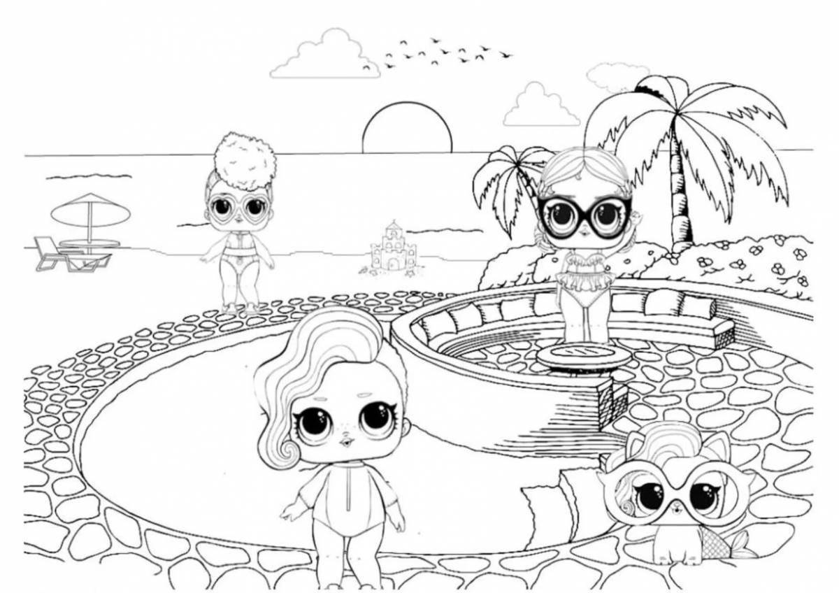 Bright dollhouse lol coloring for girls