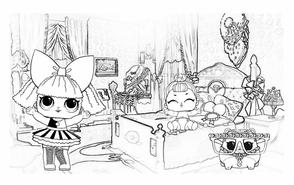 Gorgeous lol dollhouse coloring page for girls