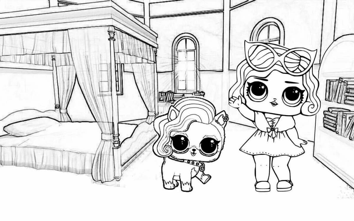 Раскраска сказочный кукольный дом лол для девочек