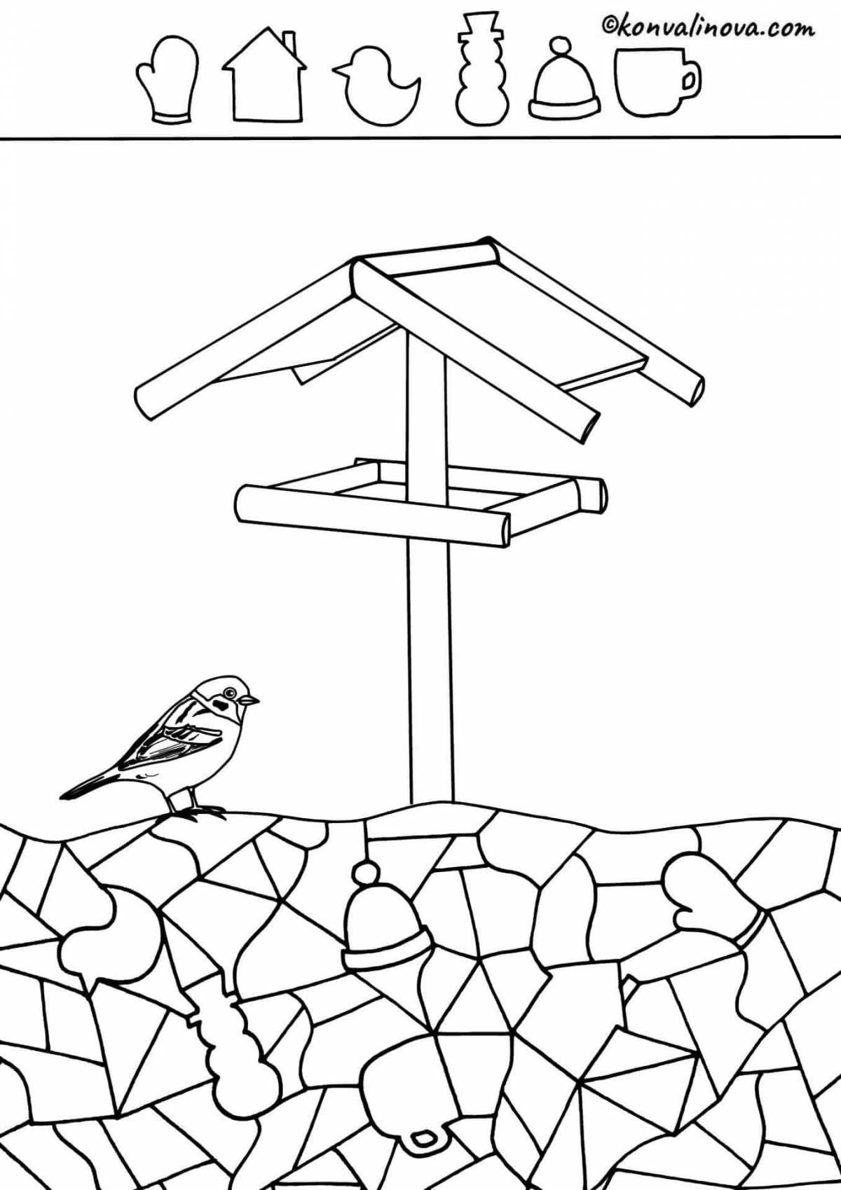 Fun feeder coloring page for kids