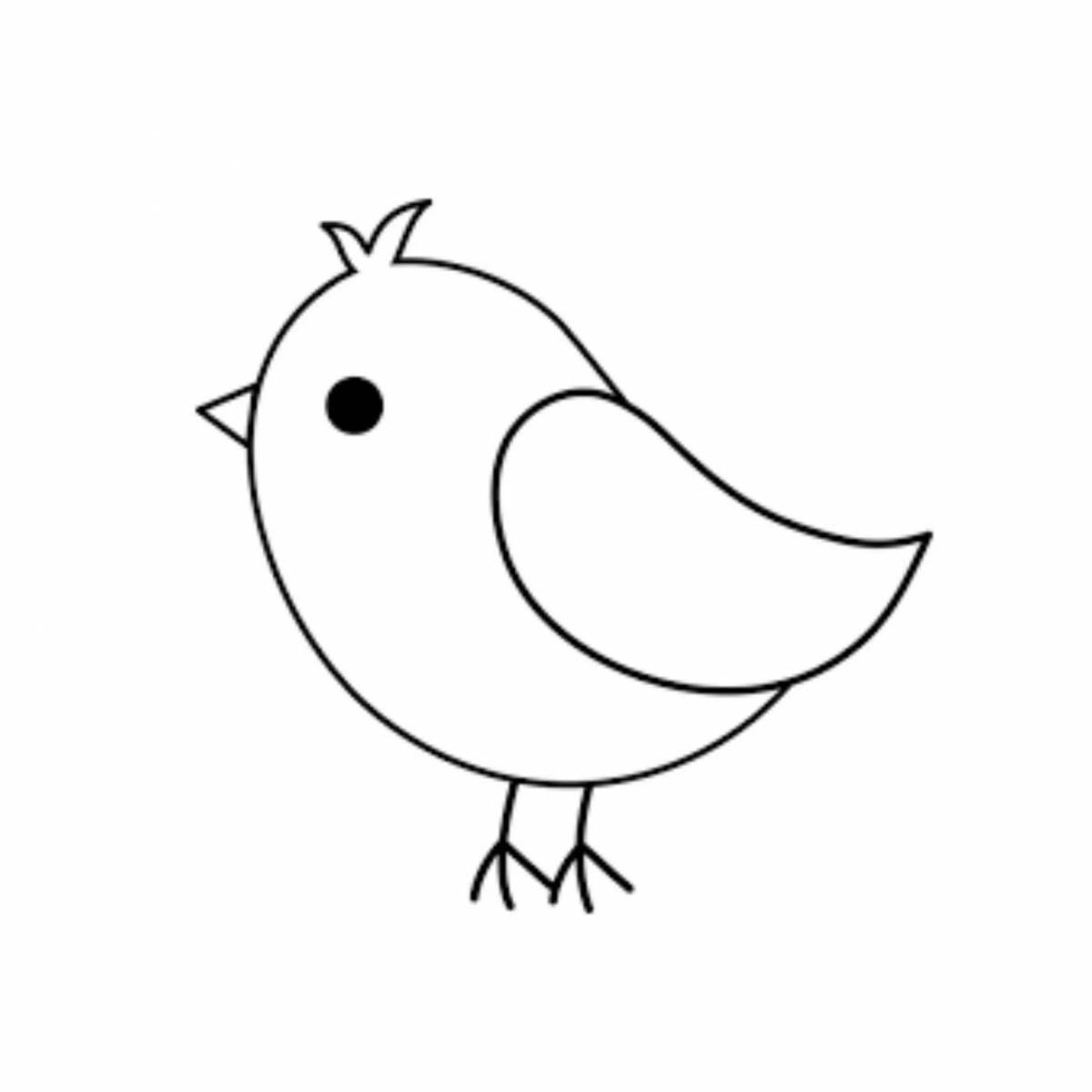 Славная птица раскраски для детей 2-3 лет