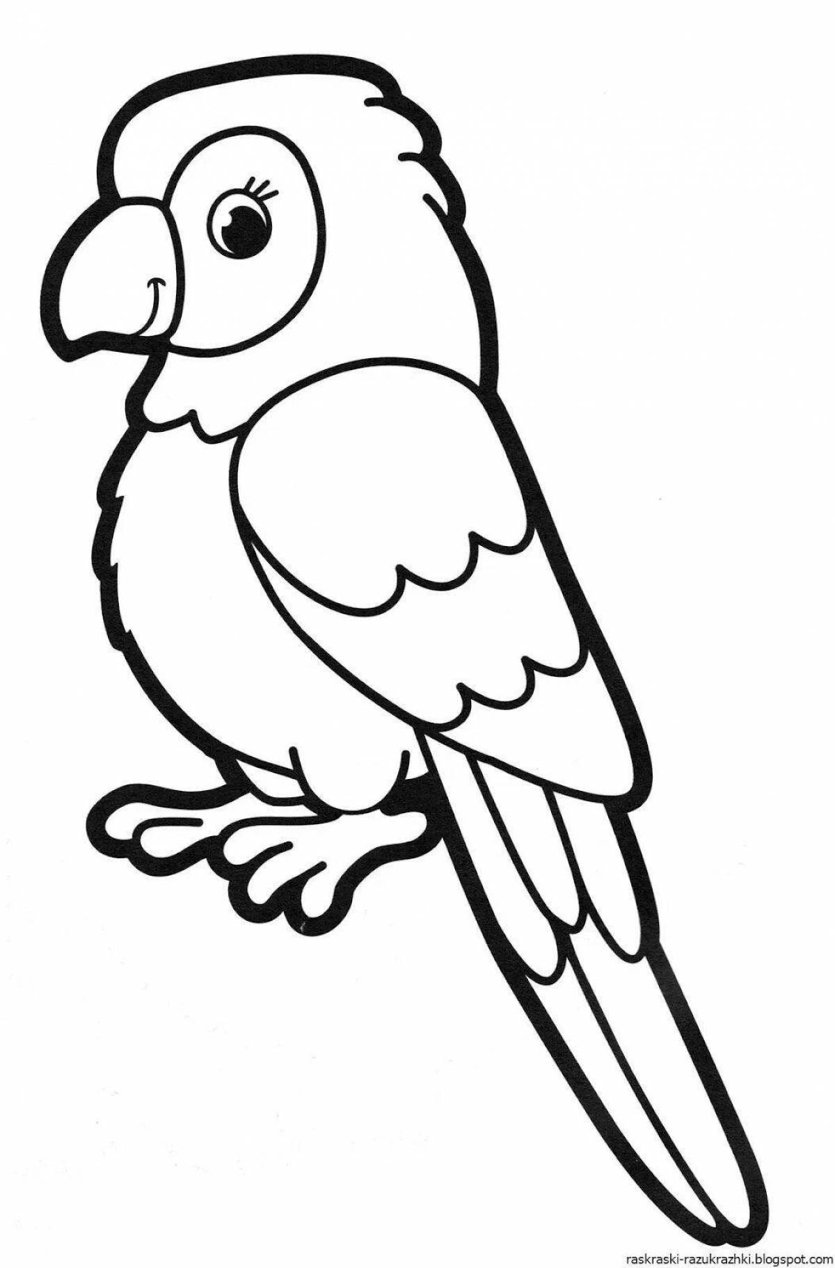 Exciting bird coloring book for 2-3 year olds