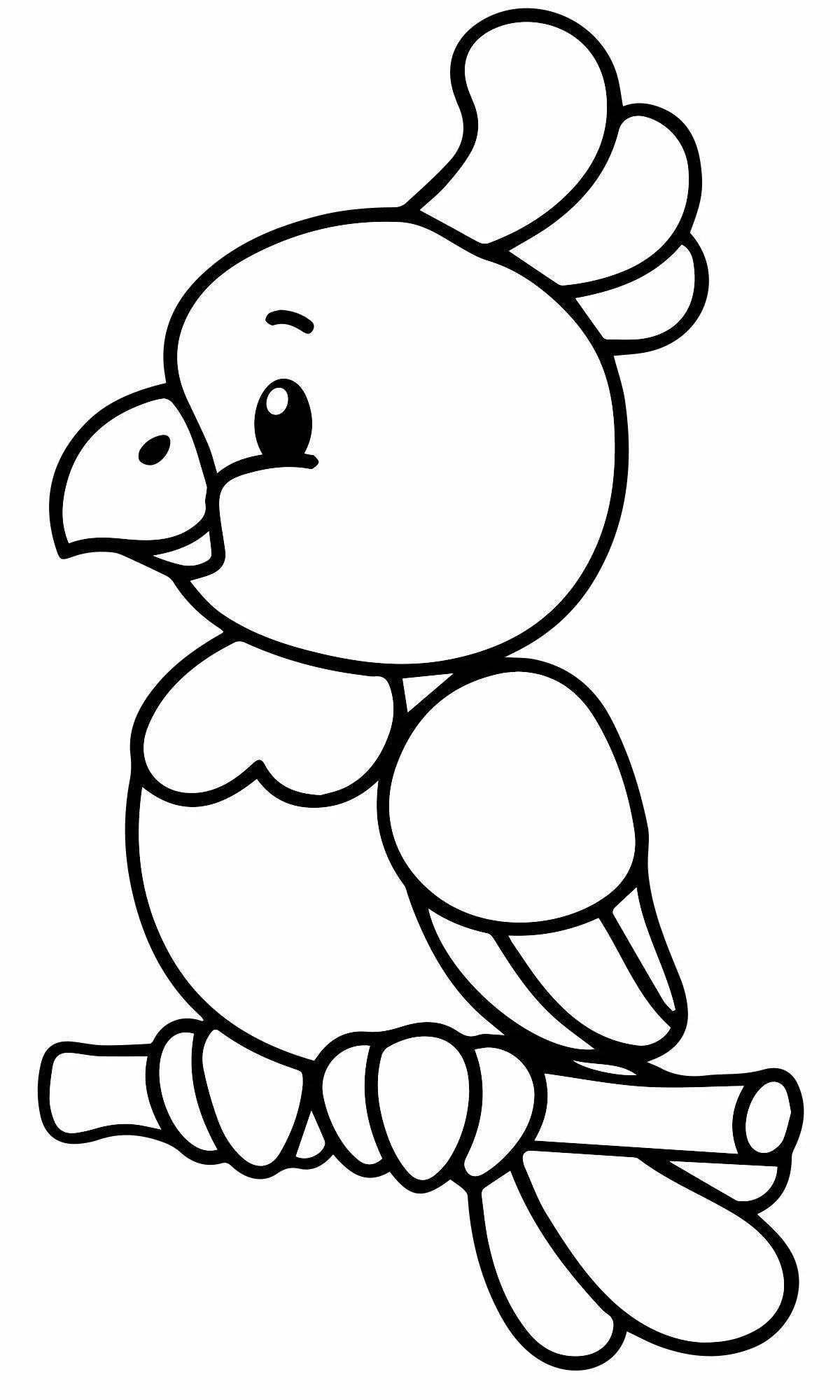 Outstanding bird coloring page for 2-3 year olds