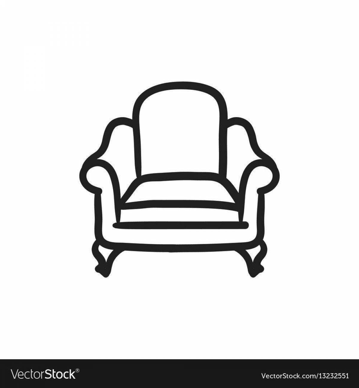 Очаровательное кресло-раскраска для детей 4-5 лет
