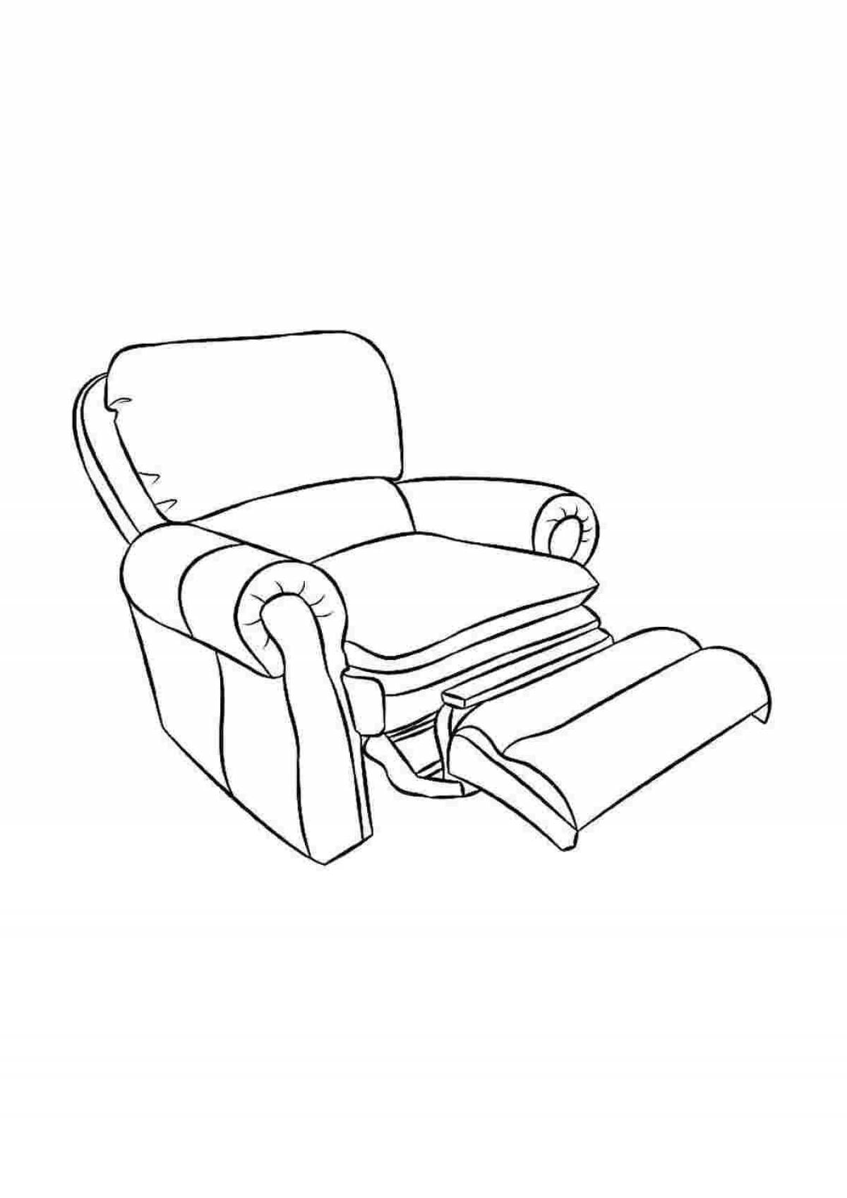 Coloring book gorgeous armchair for children 4-5 years old