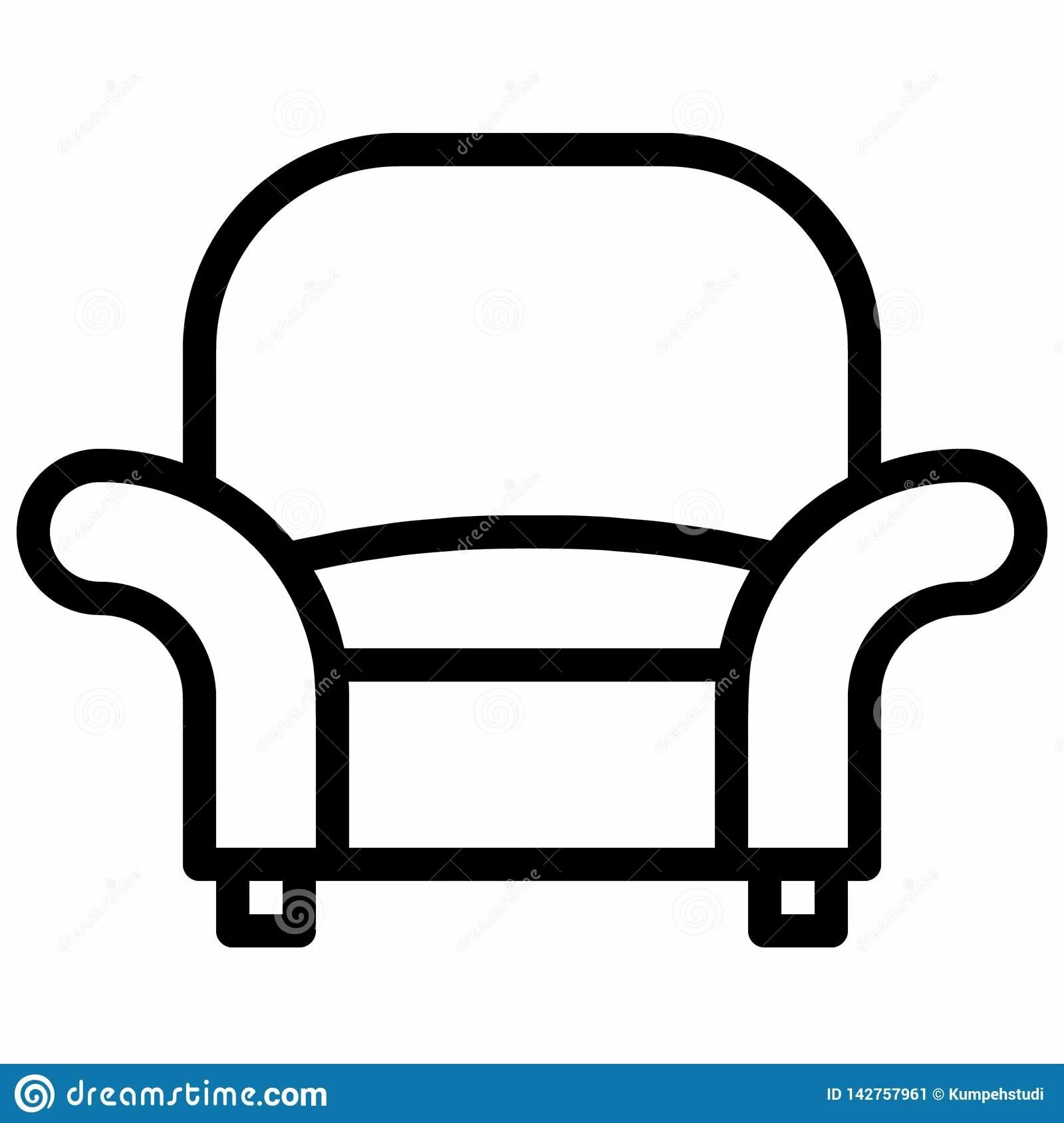 Adorable armchair coloring page for children 4-5 years old