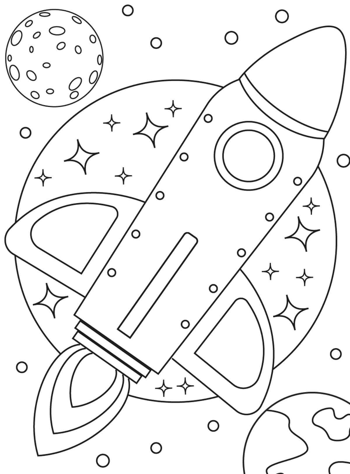 Colourful universe coloring book for children 4-5 years old