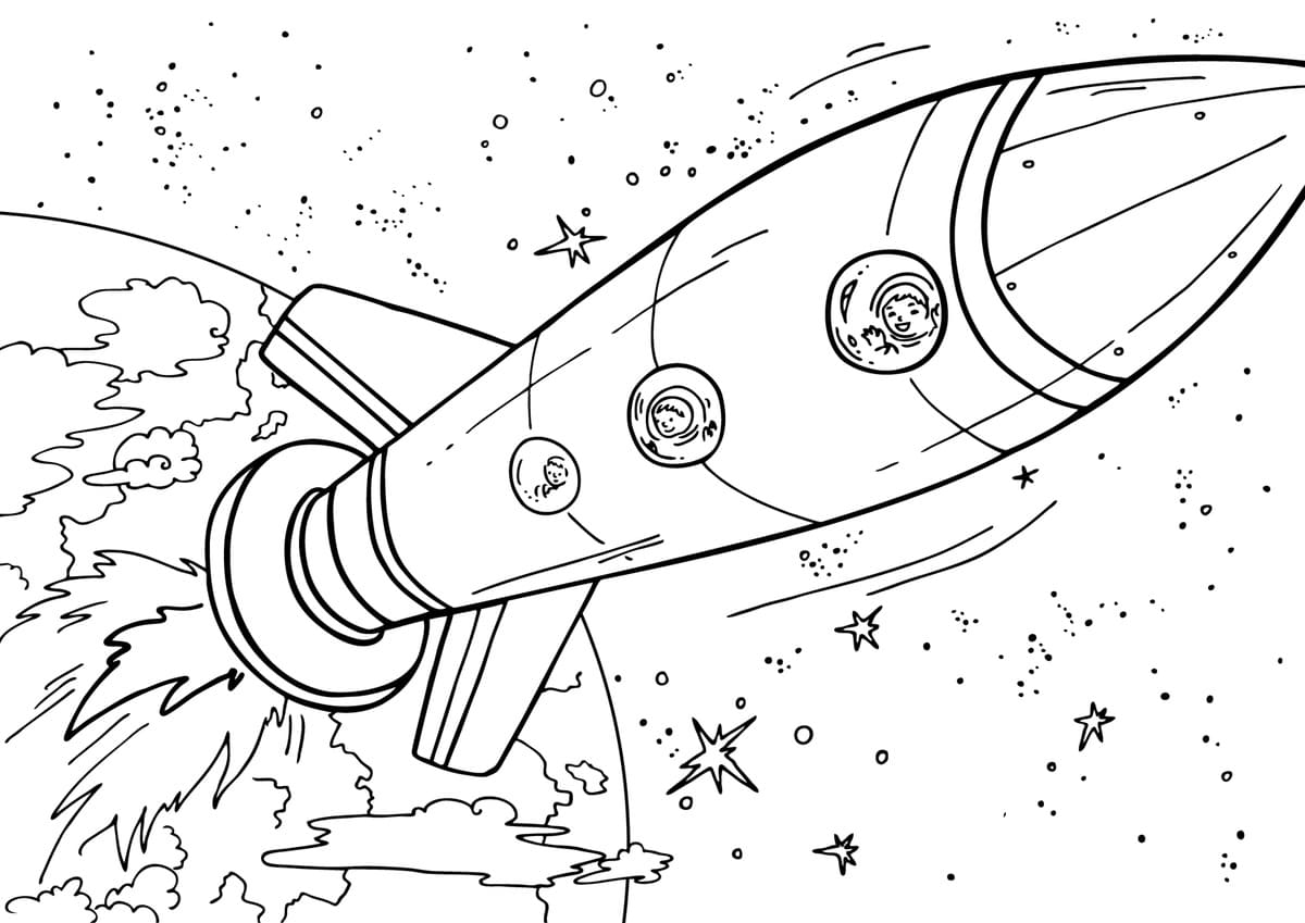 Coloring book incredible space station for children 4-5 years old