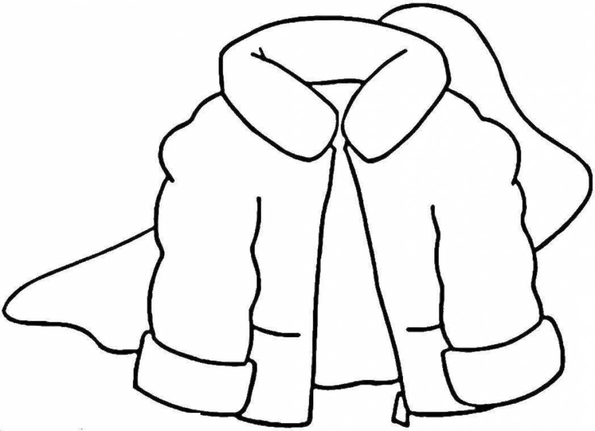 Раскраска веселая куртка для детей 3-4 лет