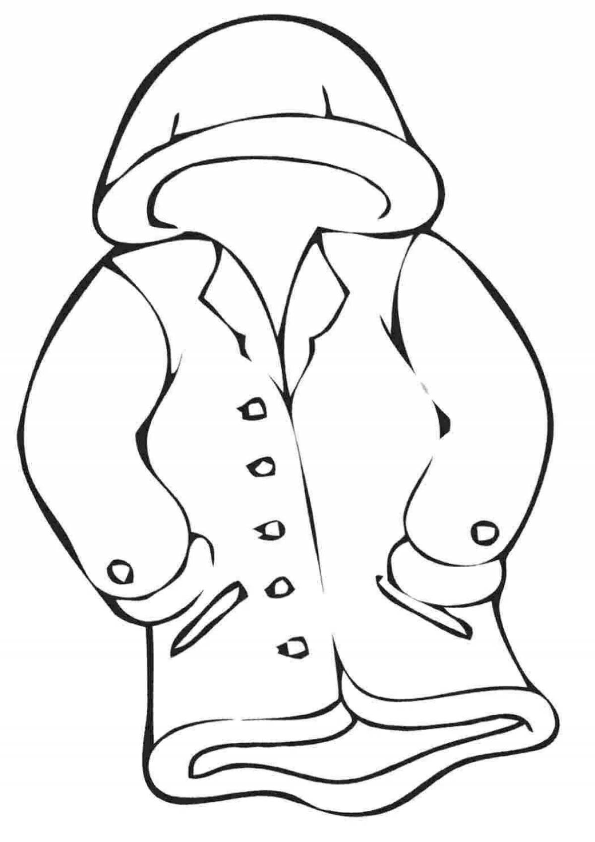 Amazing jacket coloring page for 3-4 year olds