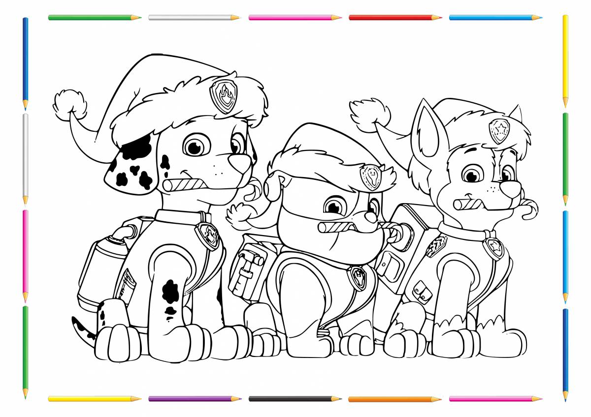 Colorful paw patrol coloring book for kids 3 4