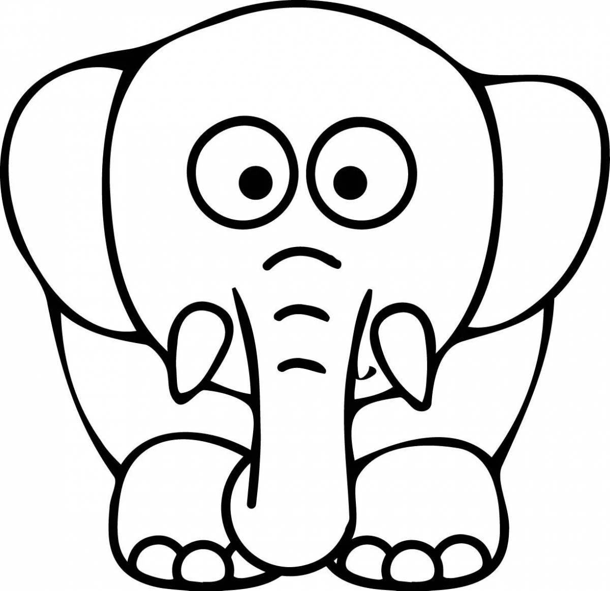 Fun elephant coloring for 3-4 year olds