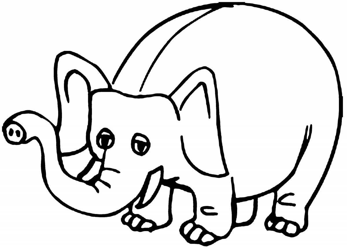 Coloring book magic elephant for children 3-4 years old