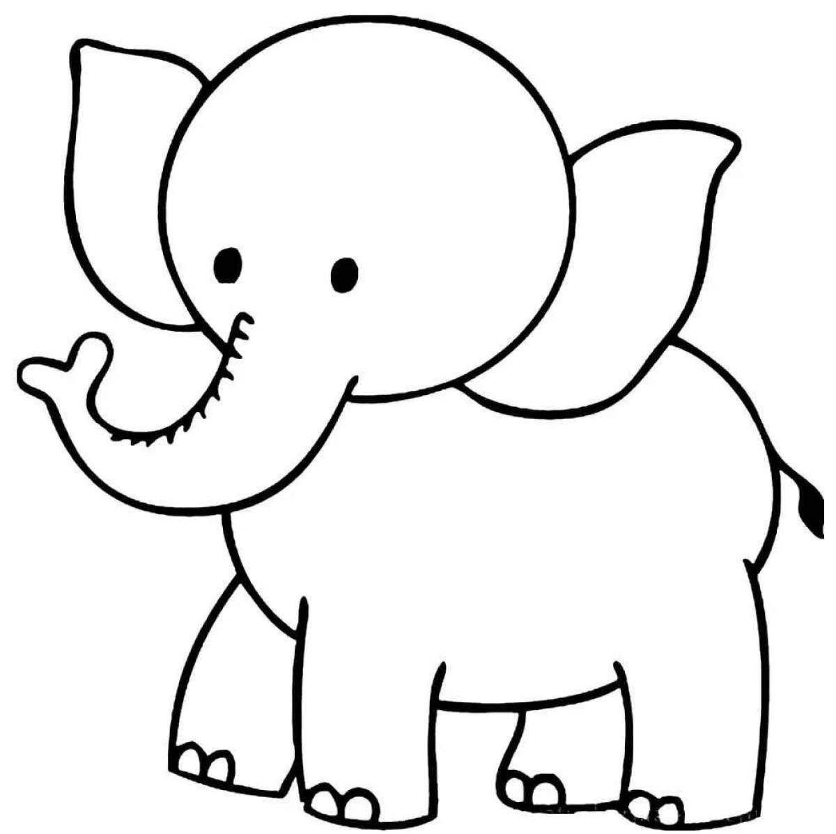 Wonderful elephant coloring for children 3-4 years old