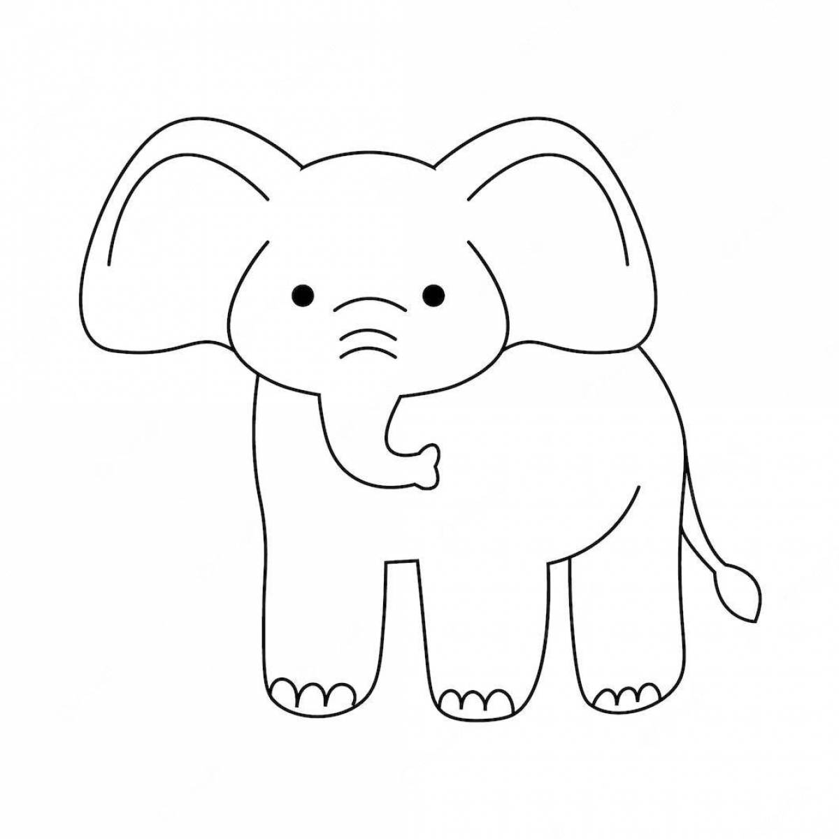 Outstanding elephant coloring book for 3-4 year olds