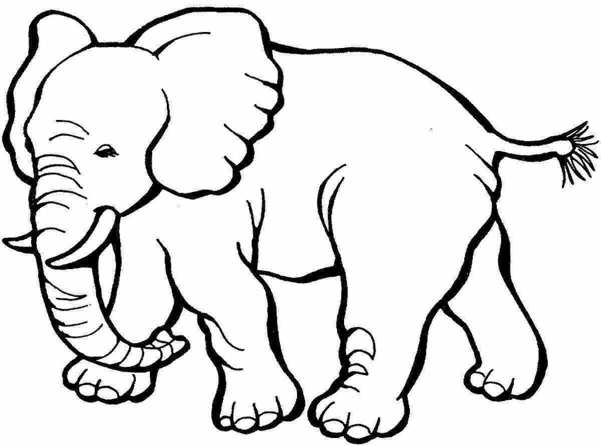 Attractive elephant coloring book for 3-4 year olds