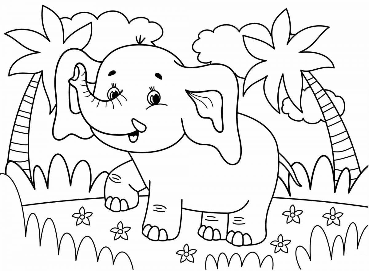 Dazzling elephant coloring book for 3-4 year olds