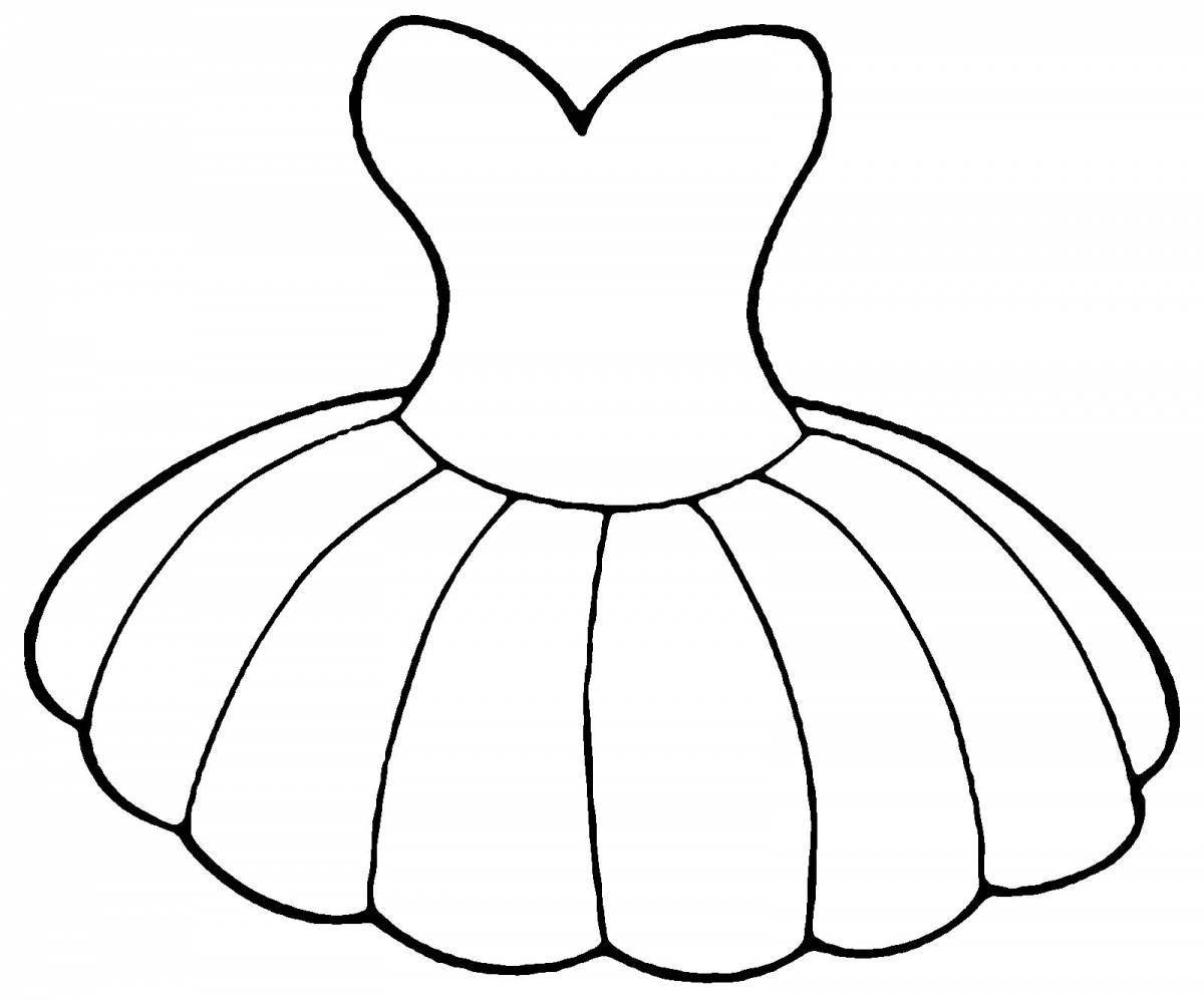 Coloring page elegant dress for children 5-6 years old