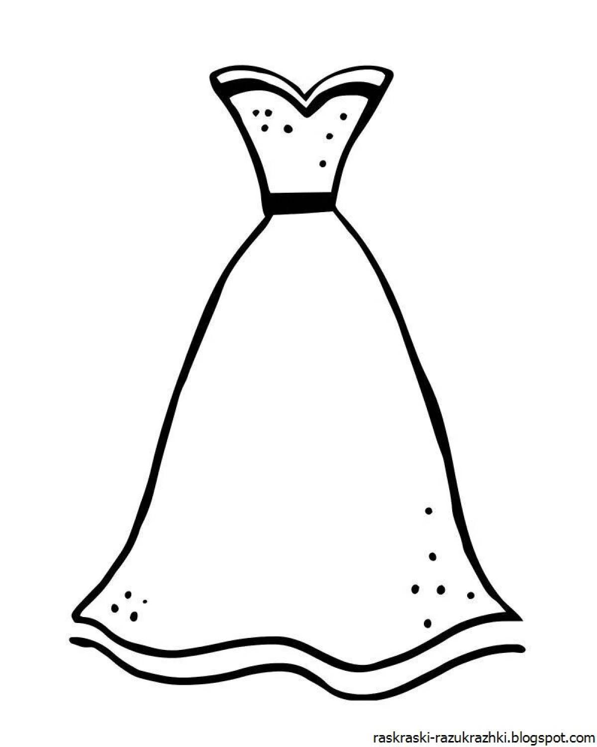 Смелое платье-раскраска для детей 5-6 лет