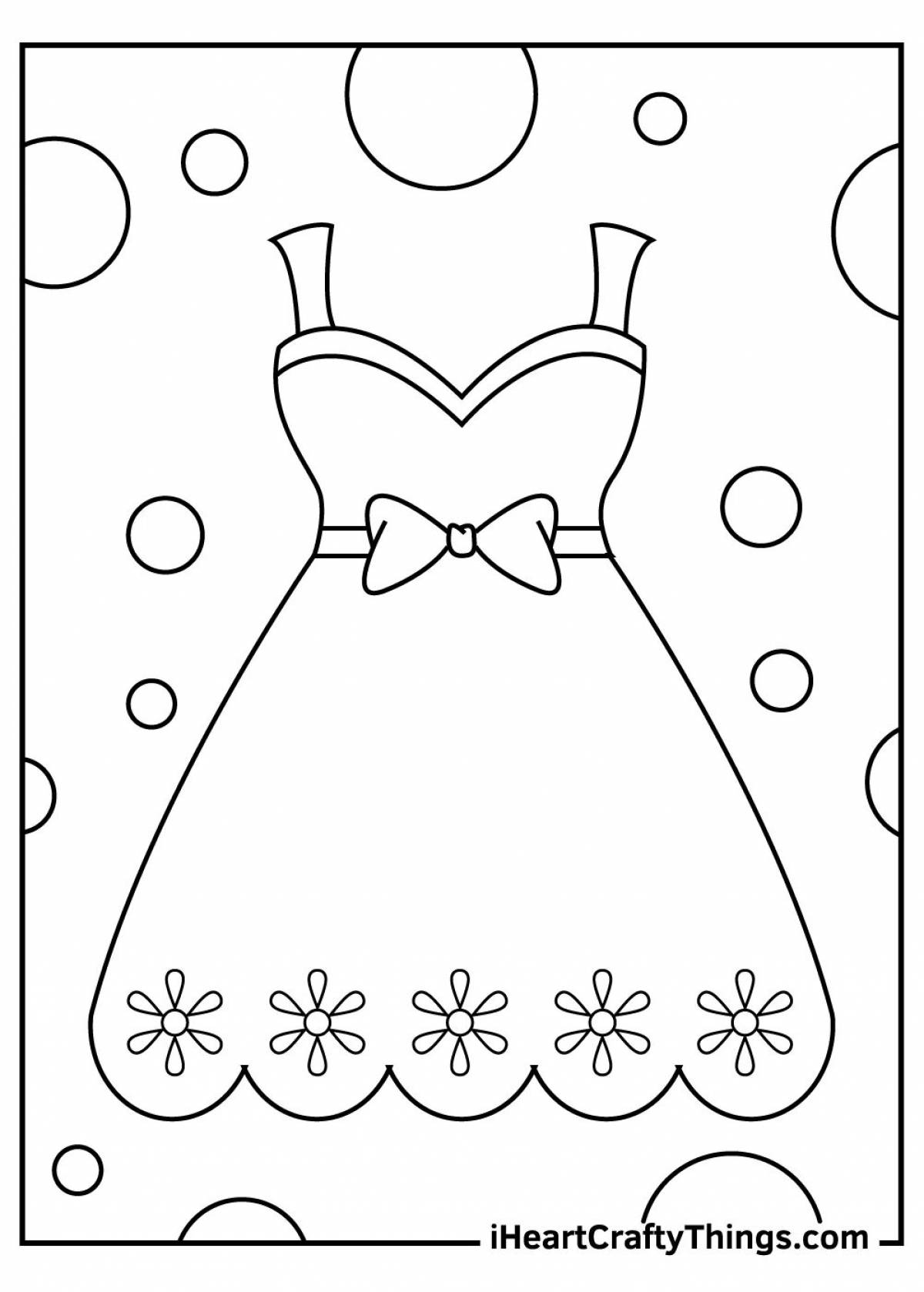 Раскраска «волшебное платье» для детей 5-6 лет