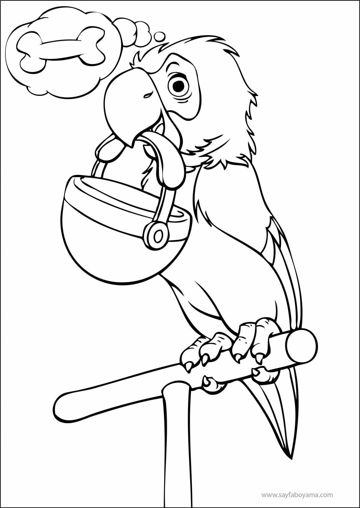 Великолепный попугай-раскраска для детей 6-7 лет