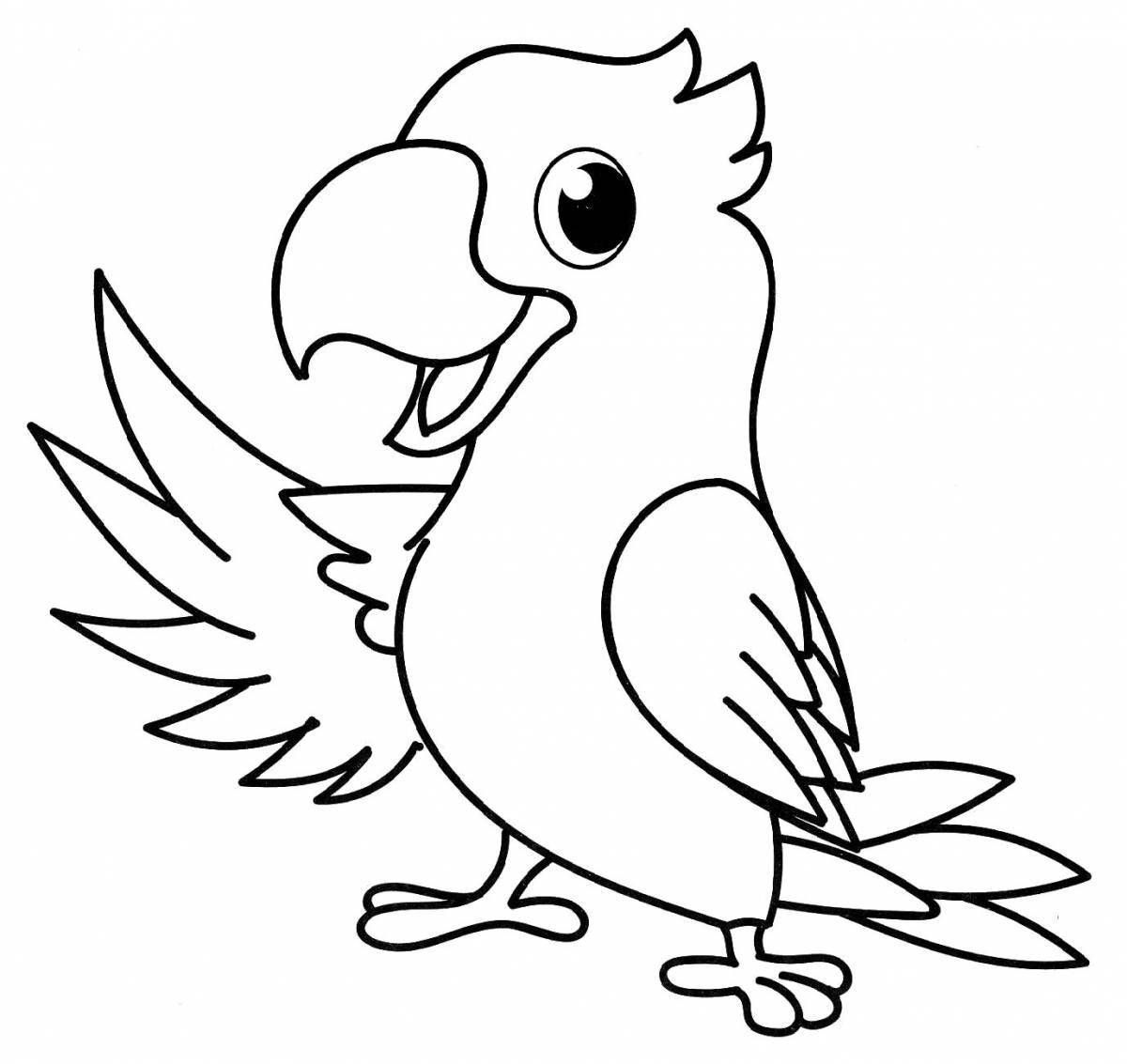 Fabulous parrot coloring book for children 6-7 years old