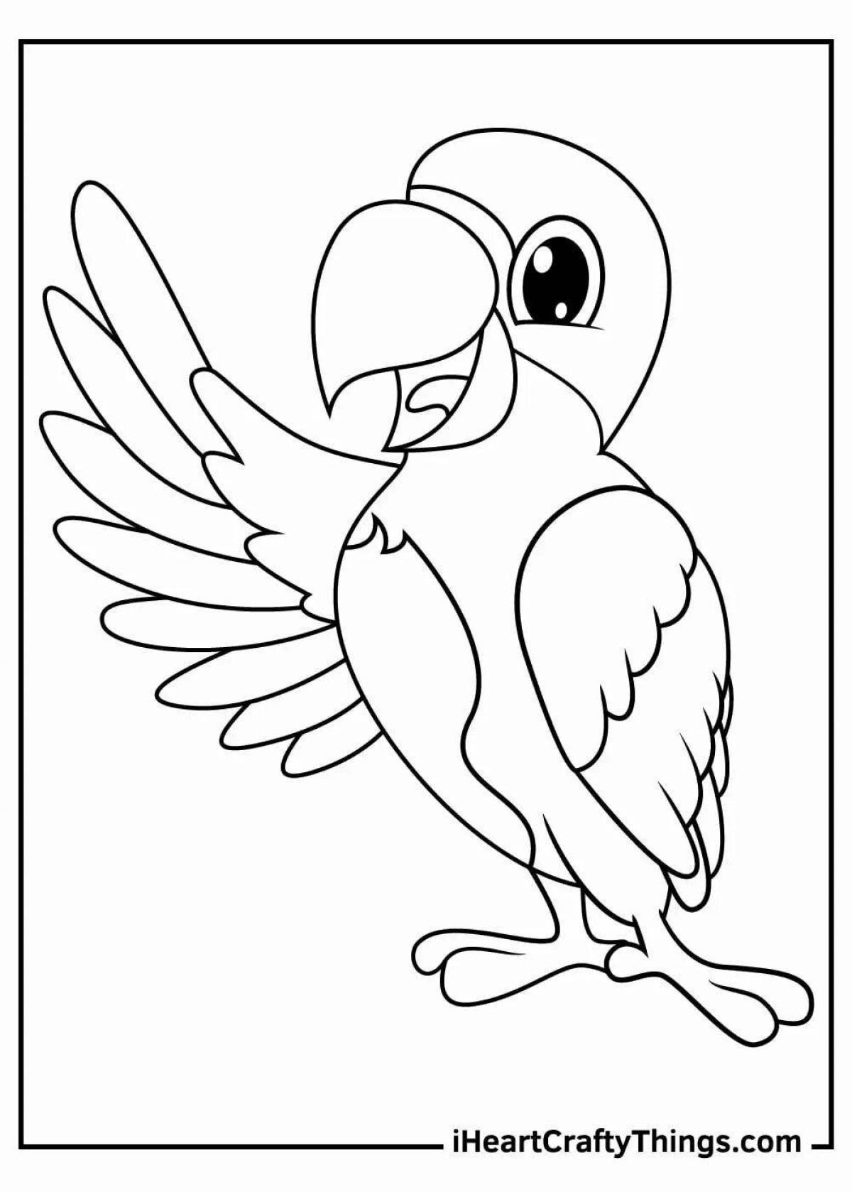 Великолепный попугай раскраски для детей 6-7 лет