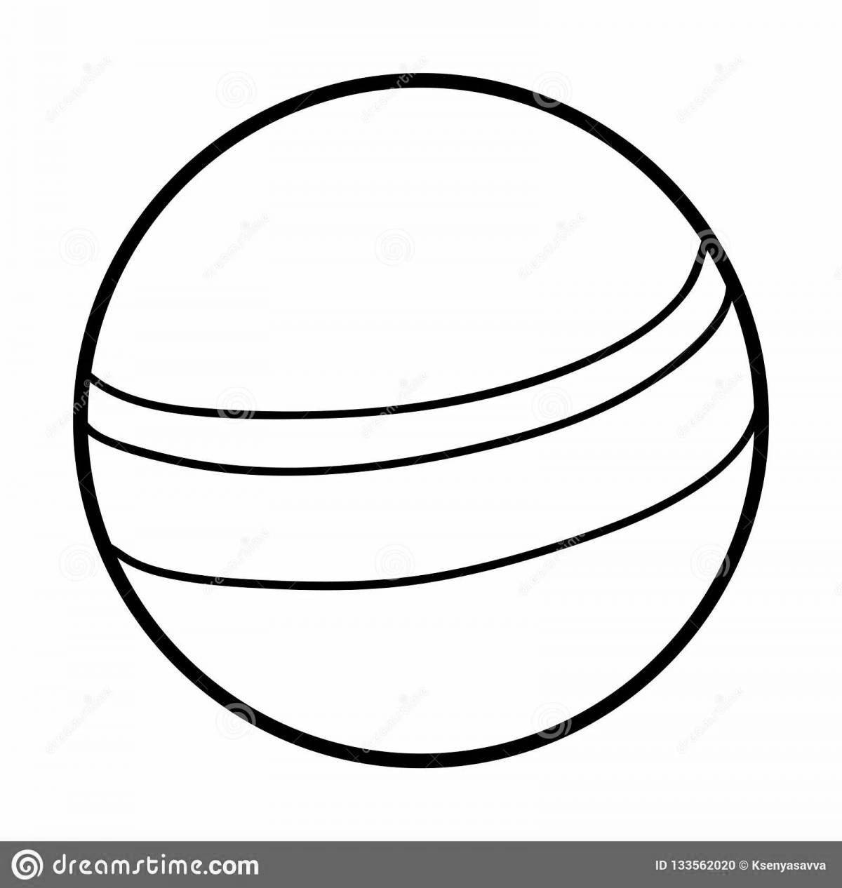 Раскраска яркий мяч для детей 2-3 лет