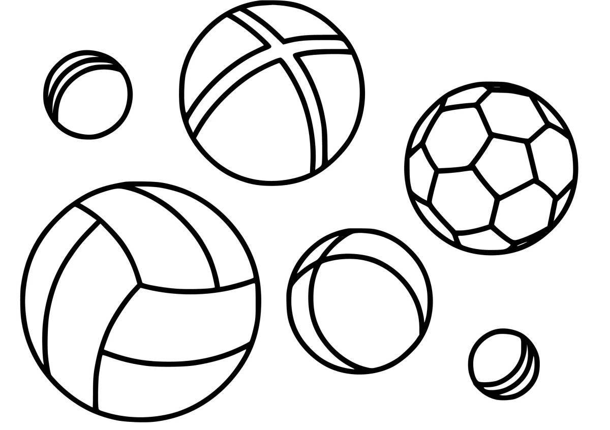 Creative coloring book with a ball for children 2-3 years old