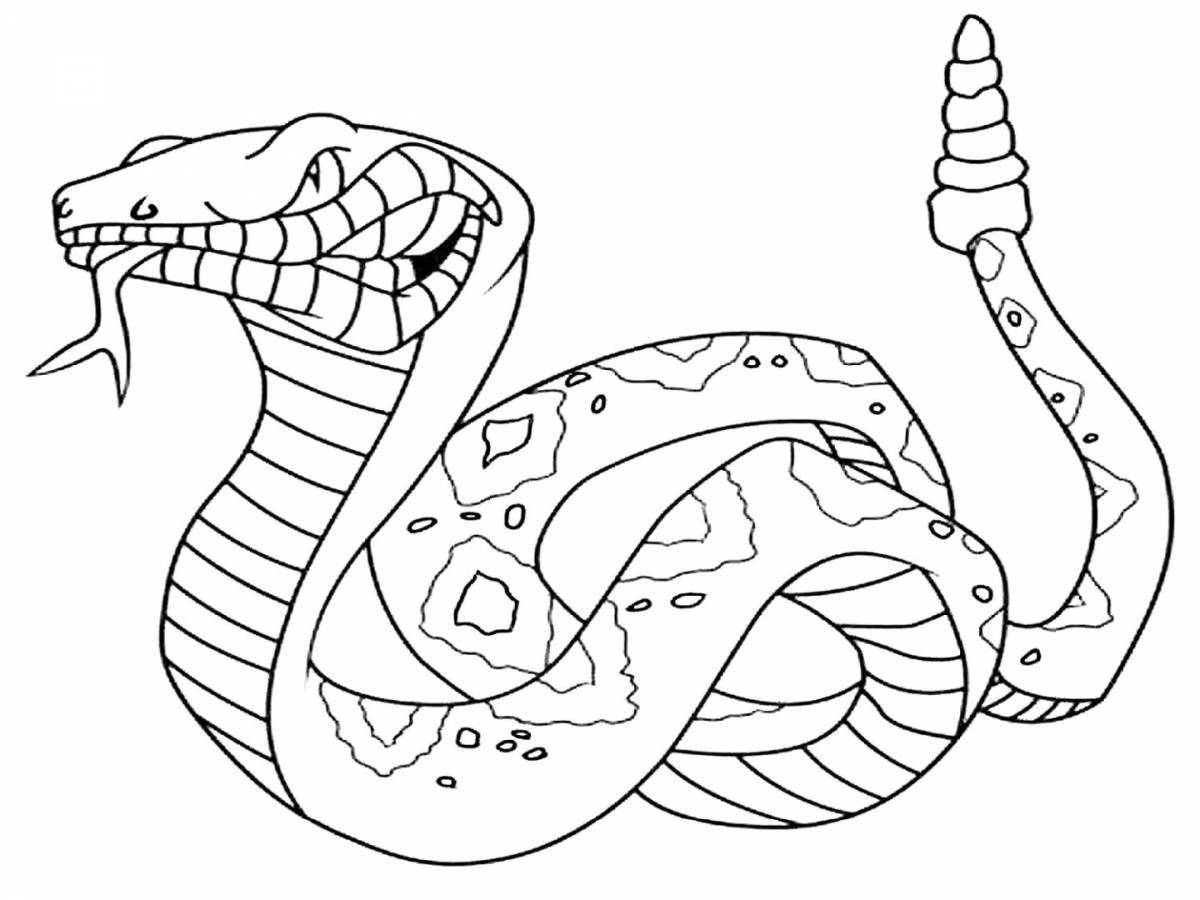 Увлекательная раскраска «змея» для детей 5-6 лет