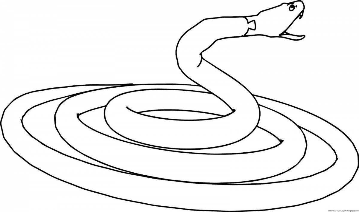 Раскраска «яркая змея» для детей 5-6 лет