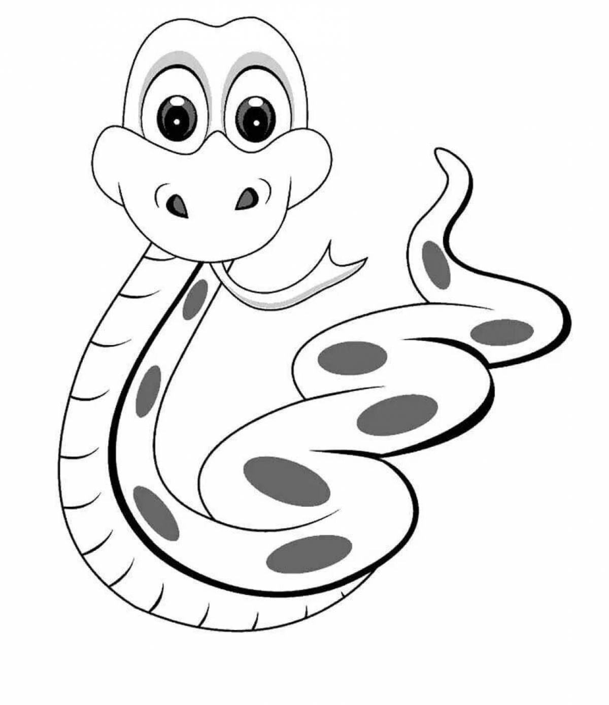 Playful snake coloring page for 5-6 year olds