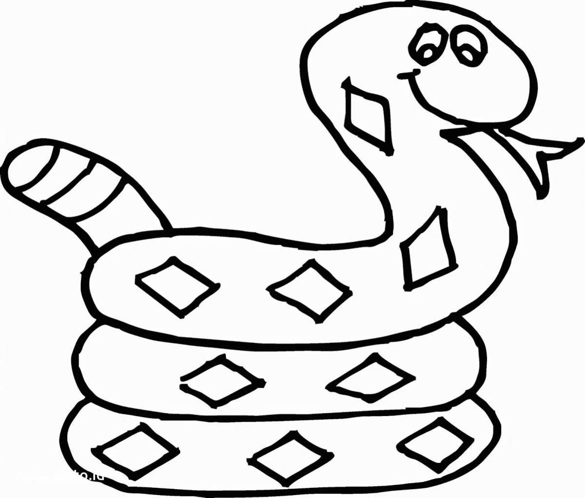 Креативная раскраска «змея» для детей 5-6 лет
