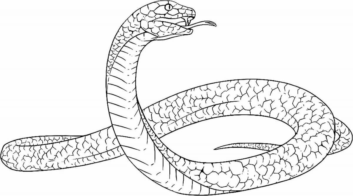 Развлекательная раскраска змеи для детей 5-6 лет