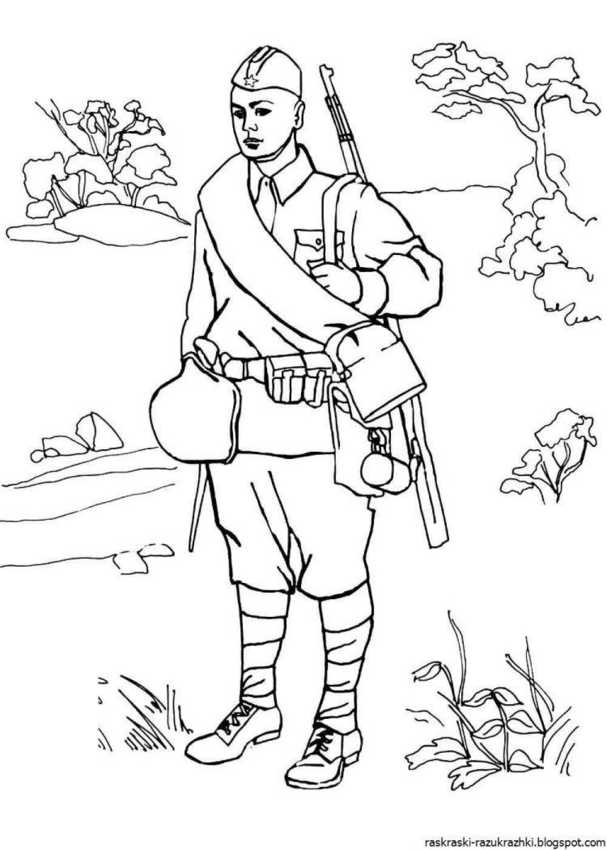 Fun toy soldier coloring book for 3-4 year olds