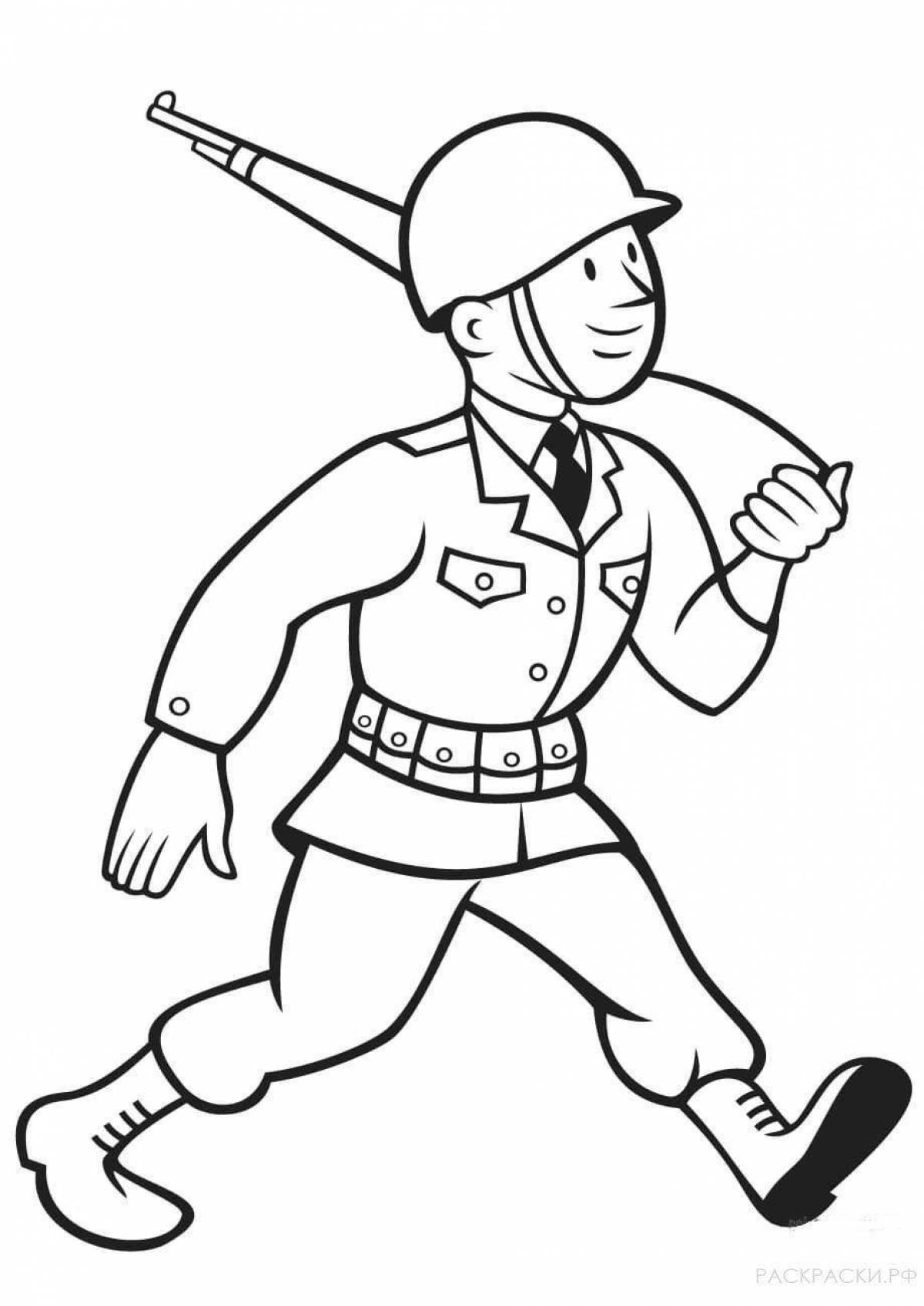 Fun toy soldier coloring book for 3-4 year olds