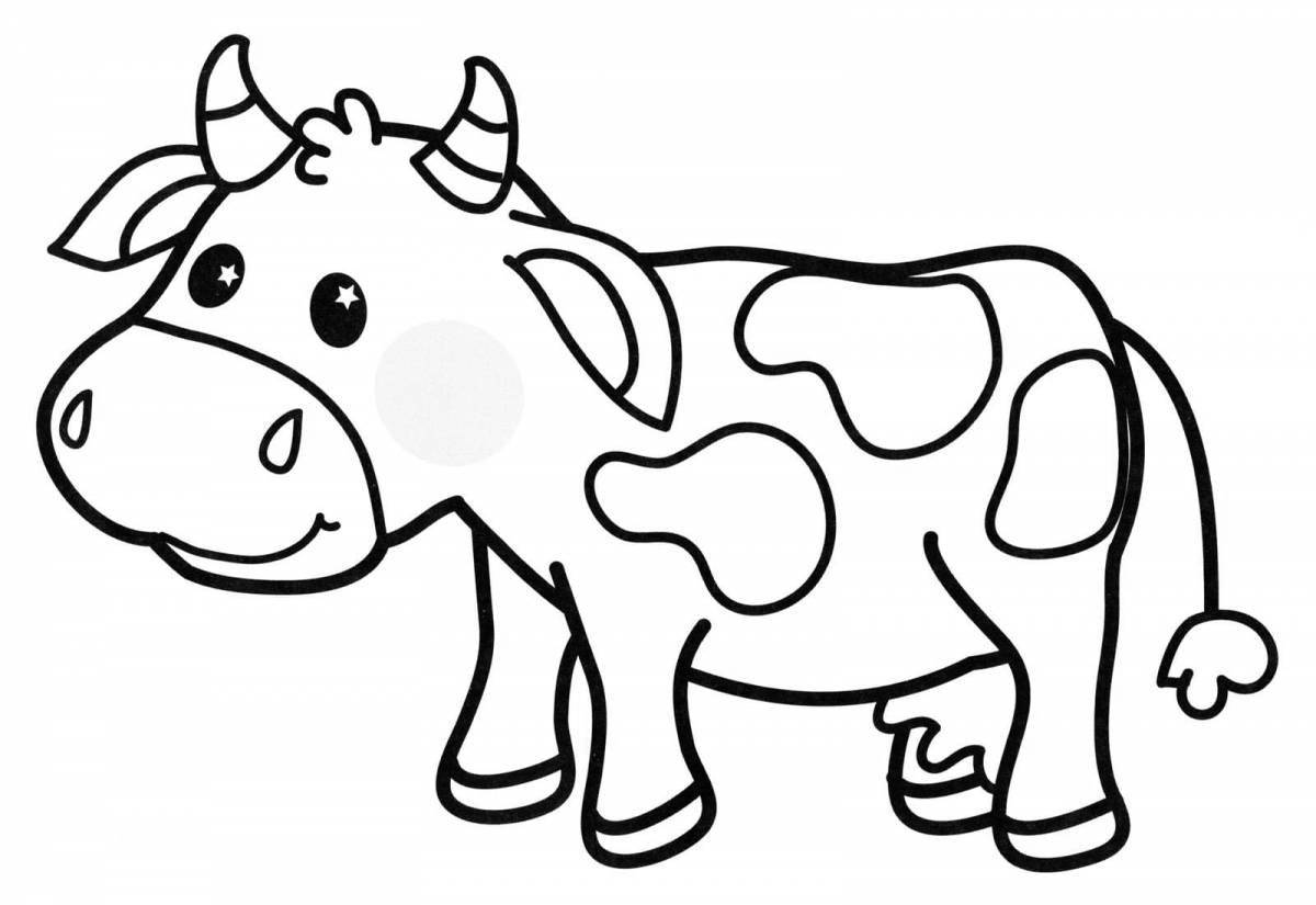Раскраска пикантная корова для детей 4-5 лет