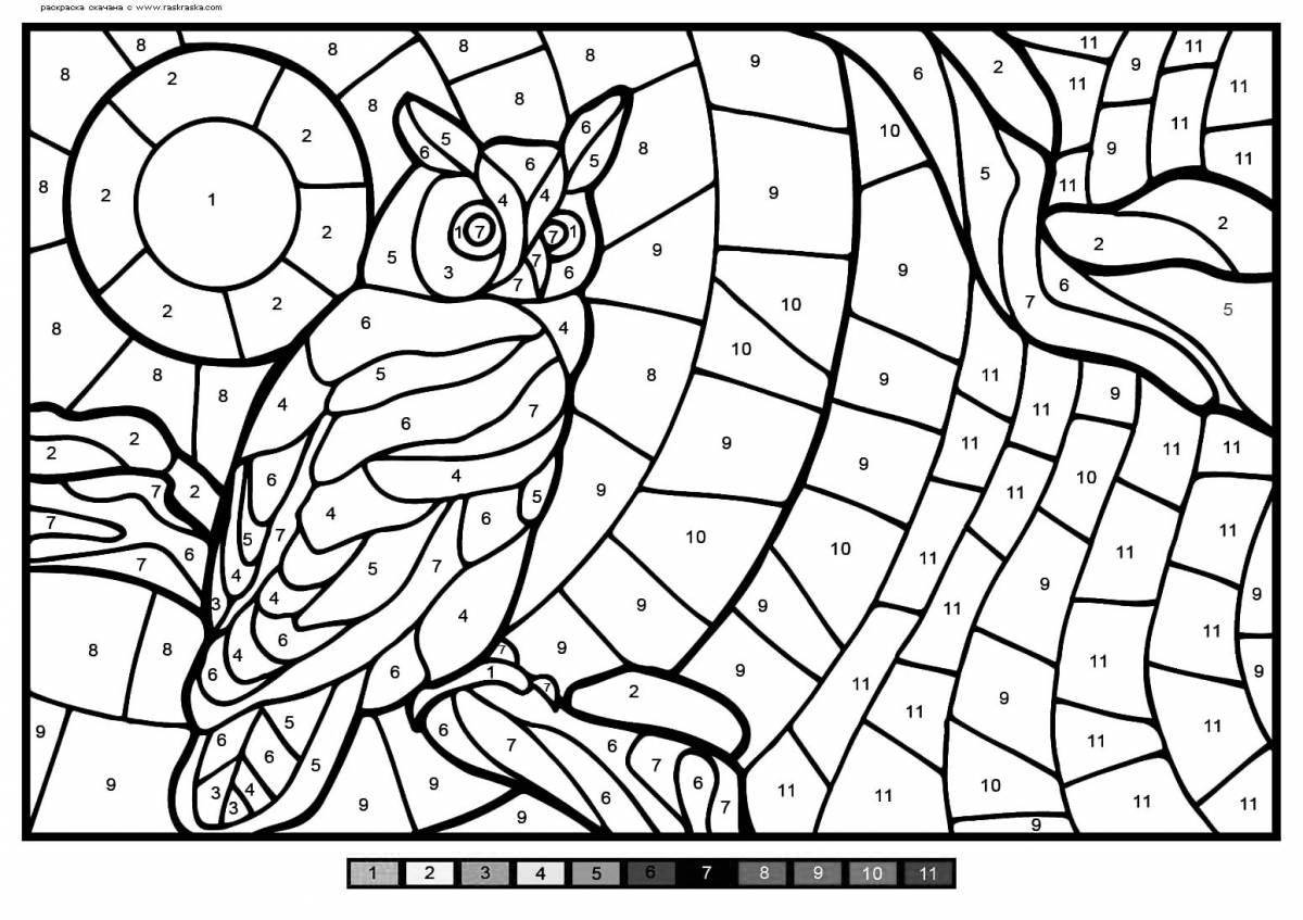 Exotic coloring by numbers for girls 8 years old