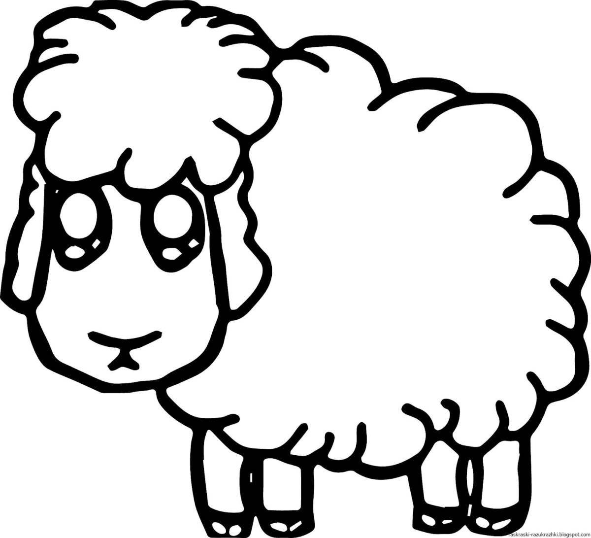 Раскраска милая овечка для детей 4-5 лет