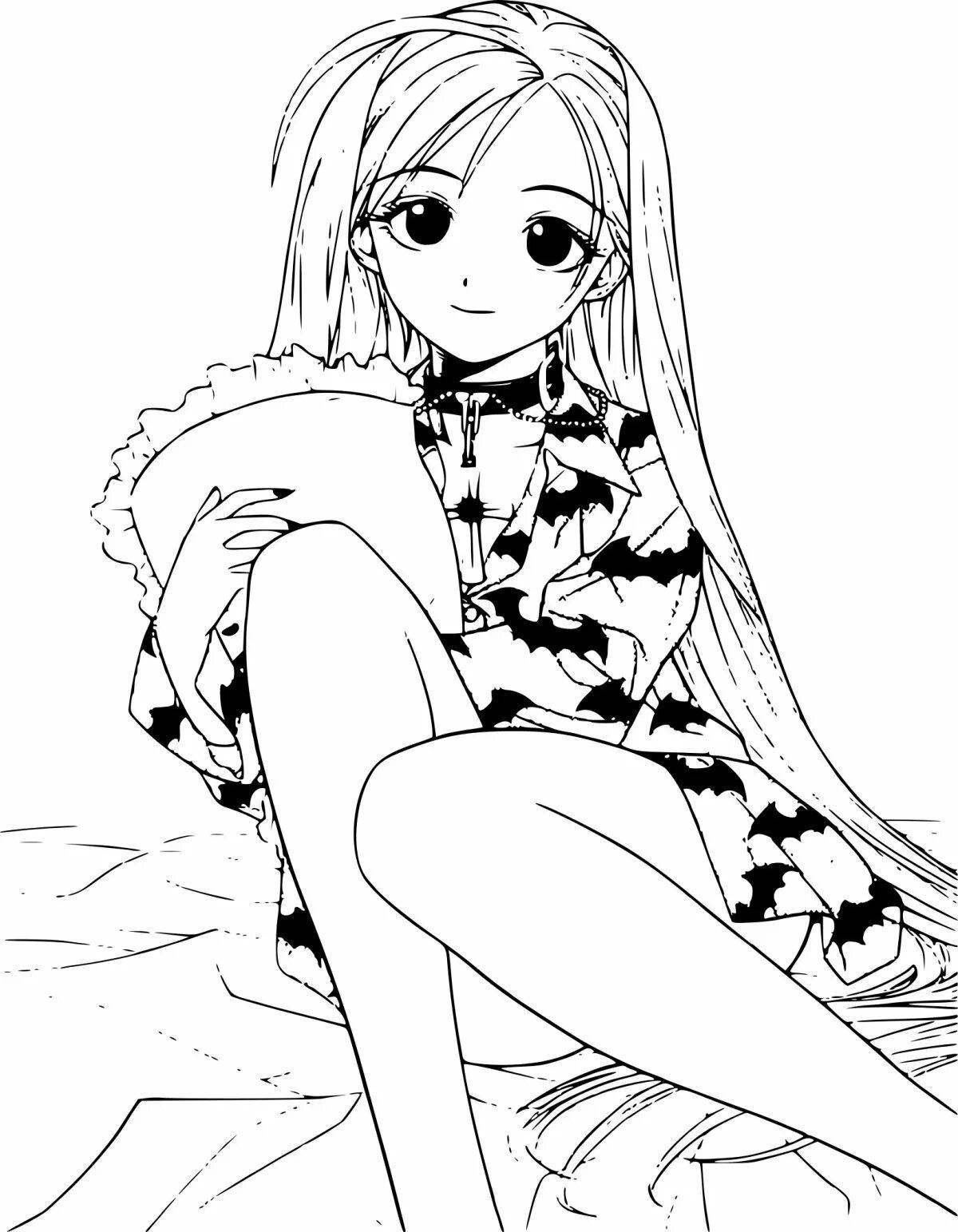 Очаровательная 15-летняя раскраска для девочек из аниме