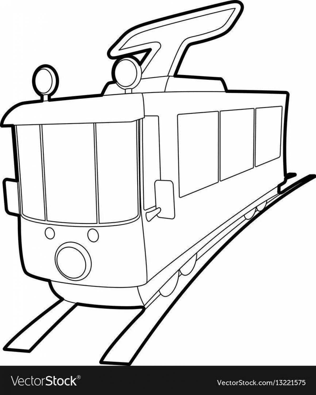 Раскраска «веселый трамвайчик» для детей 4-5 лет