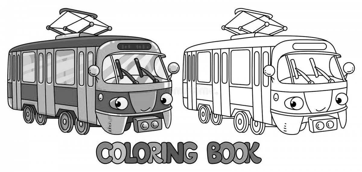 Great tram coloring for kids