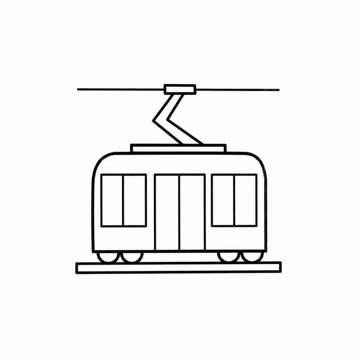 Nice tram coloring for kids