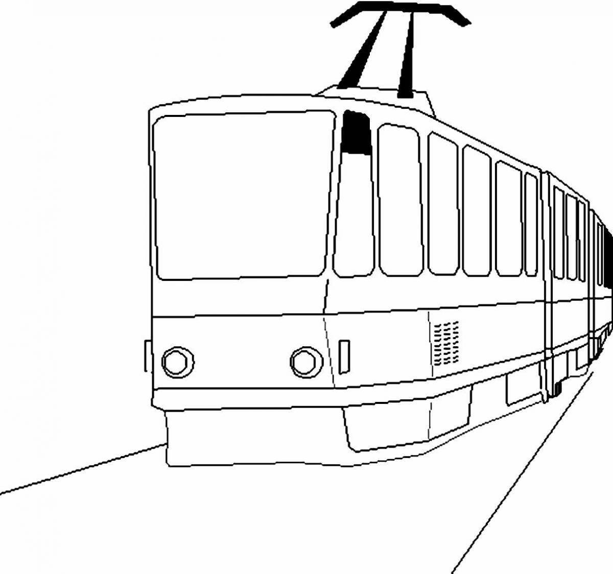 Увлекательная раскраска трамвая для детей 4-5 лет