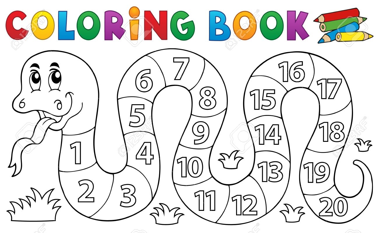 Creative english coloring book with english numbers for kids