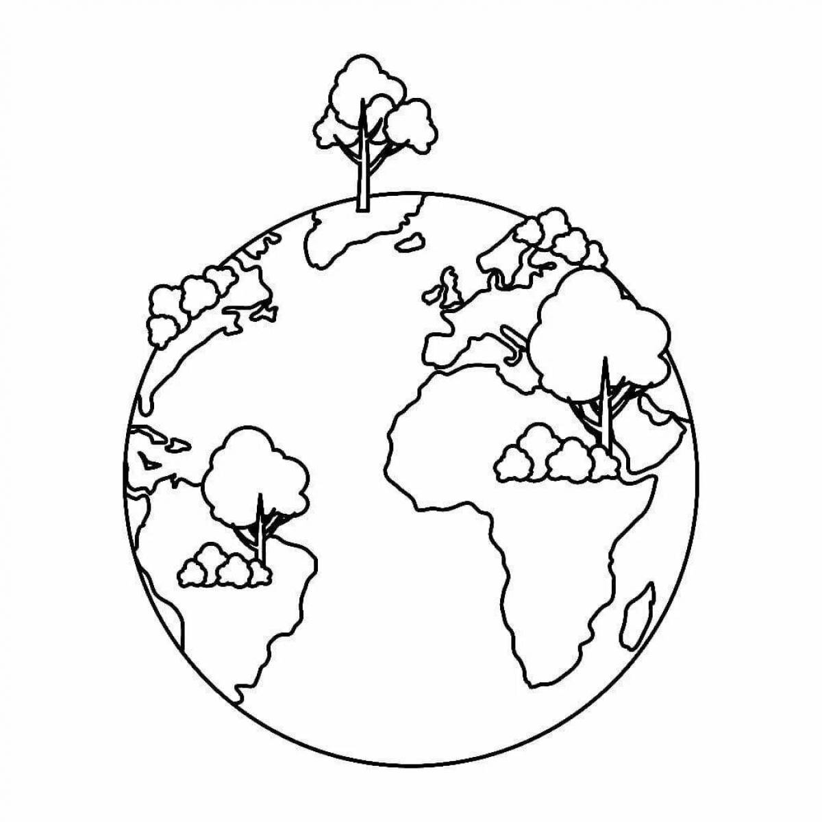 Creative globe coloring book for 6-7 year olds