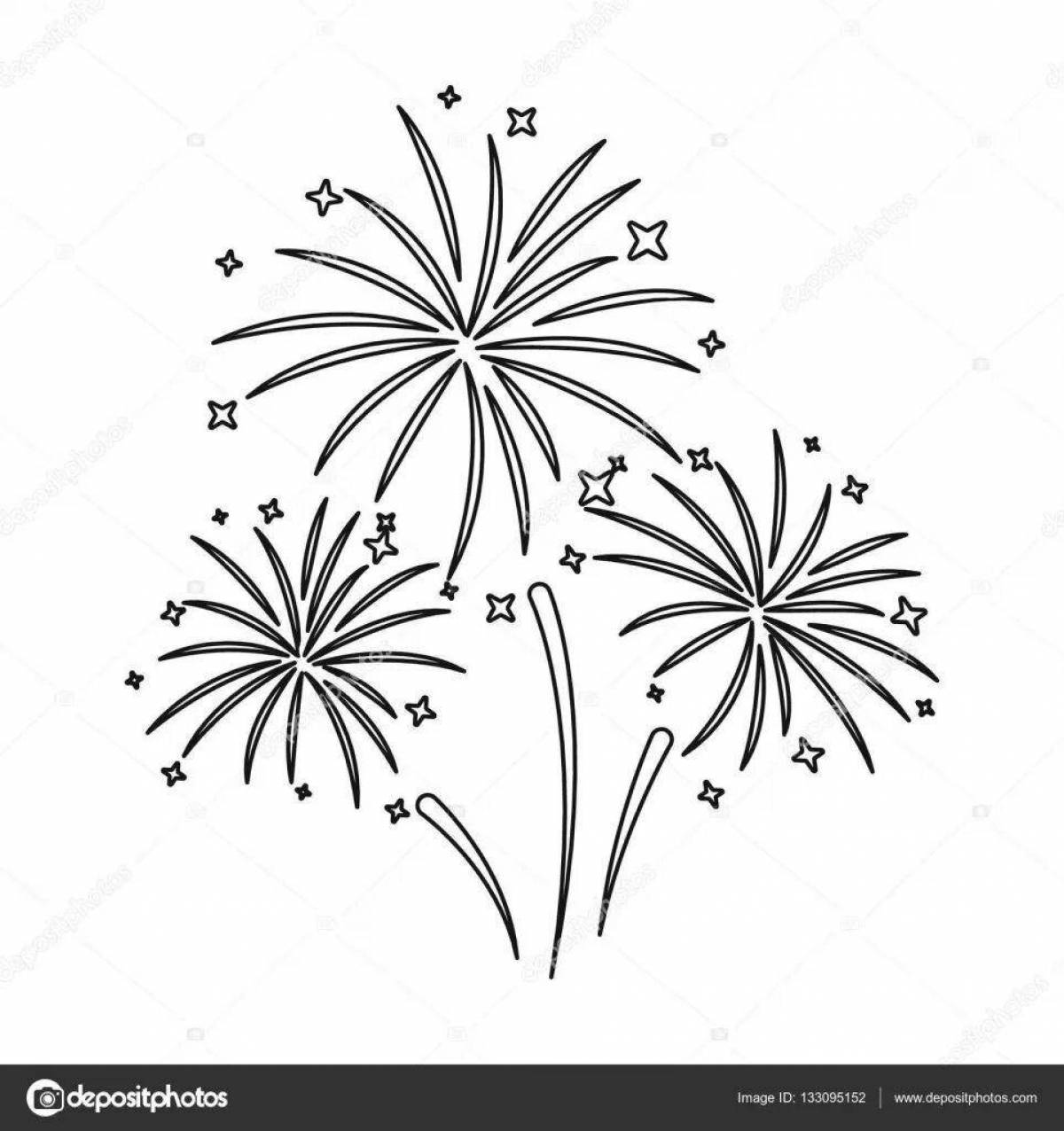 A fascinating fireworks coloring book for children 3-4 years old