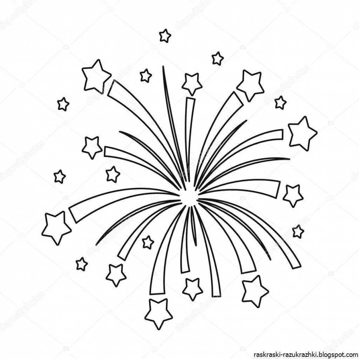 Color-frenzy salute coloring page for children 3-4 years old